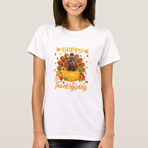 T-shirt Bon thanksgiving Doberman Chien Turquie Citrouille
