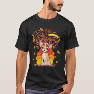 T-shirt Bon thanksgiving drôle Turquie Chihuahua Chien