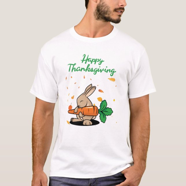 T-shirt Bon thanksgiving Funny Lapin (Devant)