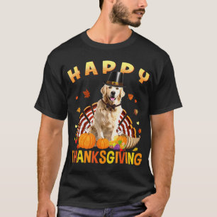 T-shirt Bon thanksgiving Golden Retriever Turquie pèlerin