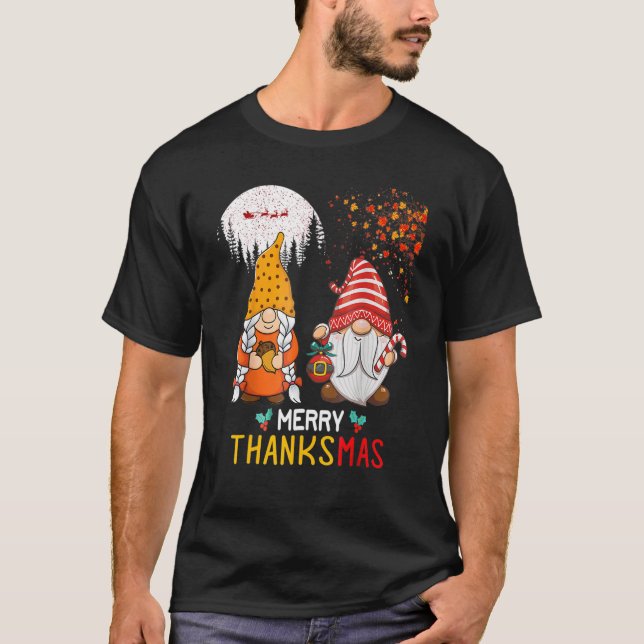 T-shirt Bon thanksgiving Joyeux Noël Joyeux Thanksmas (Devant)