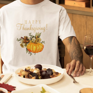 T-shirt Bon thanksgiving rustique citrouille automne flora