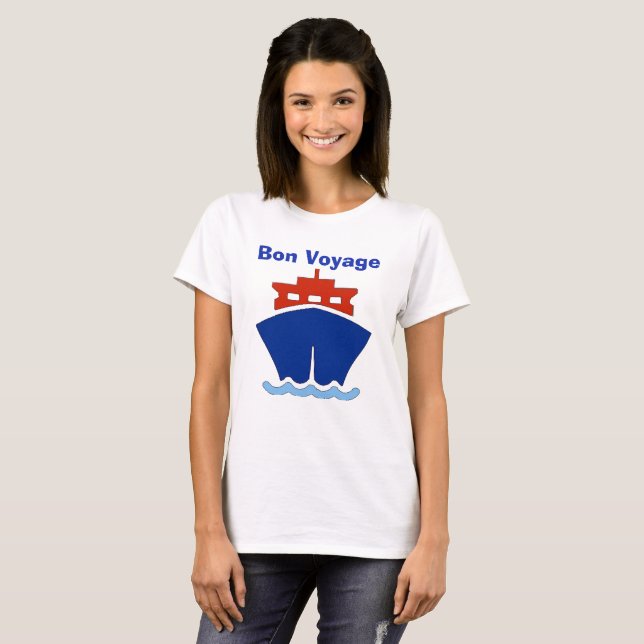 T-shirt Bon voyage, ajouter du texte (Devant entier)