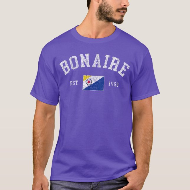 T-shirt Bonaire Throwback Drapeau Hommes Femmes Croisière  (Devant)