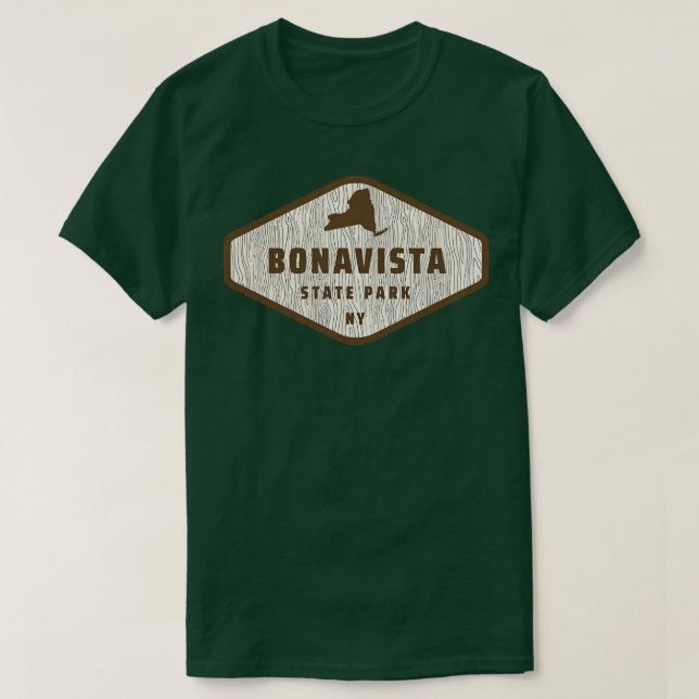 T-shirt Bonavista State Park New York Tree Log Texture Woo (Design devant)