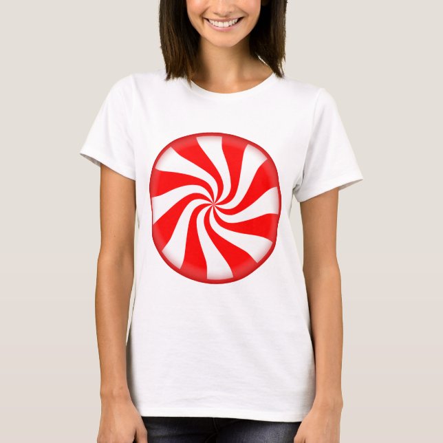 T-shirt Bonbon de menthe rouge (Devant)