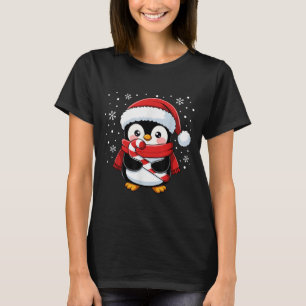 T-shirt Bonbon de Noël Pingouin Hiver Fille Tout-Petit B