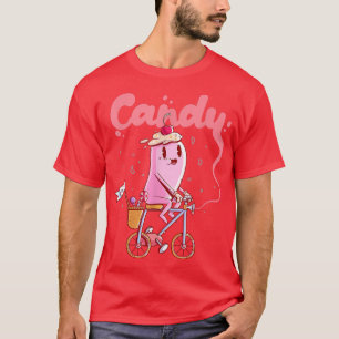 T-shirt Bonbons amusants sur un vélo