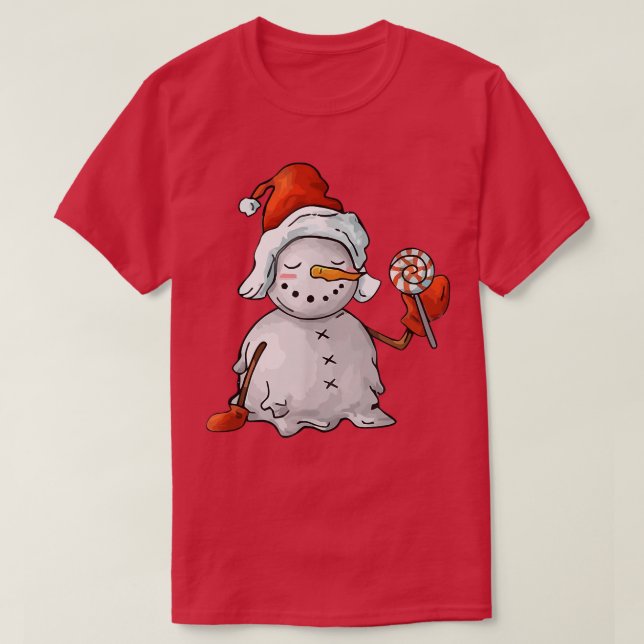 T-shirt Bonbons Snowman Joyeux Noël, Correspondant Chr de  (Design devant)