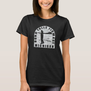 T-shirt Bond Falls Flowers Ice Fishing Michigan