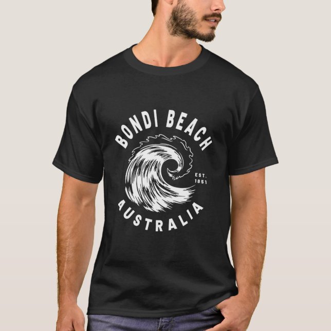 T-shirt Bondi Beach Australia Ocean Wave Novelty (Devant)