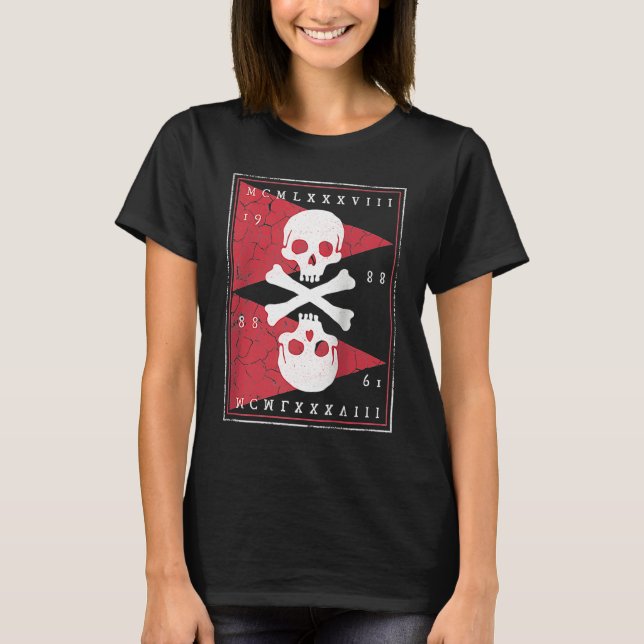 T-shirt Bones and Skulls Pirate Raglan Baseball (Devant)