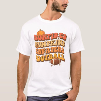 T-shirt Bonfires Sweaters Football Citrouille Retro Fall T