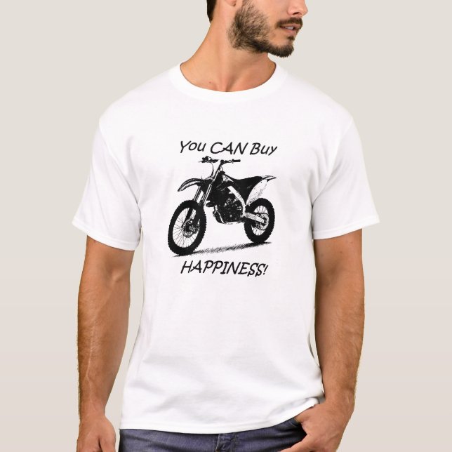T-shirt Bonheur d'achat - noir sur le blanc (Devant)
