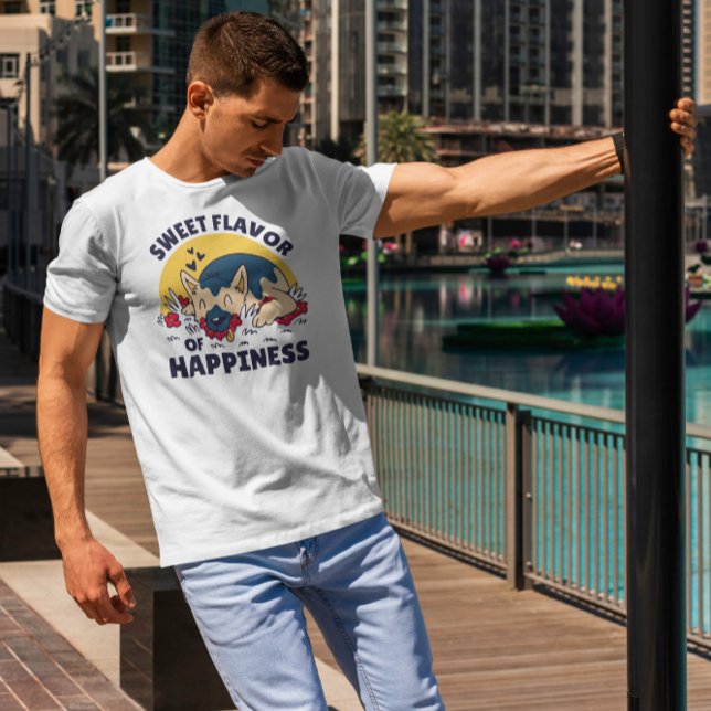 T-shirt Bonheur Du Chien Et Des Fleurs (Créateur téléchargé)