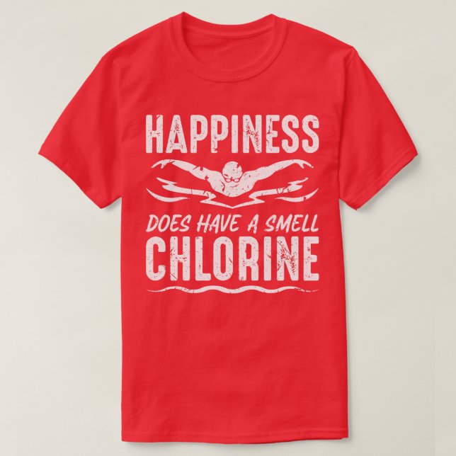 T-shirt Bonheur Odeur Chlorine Nager (Design devant)