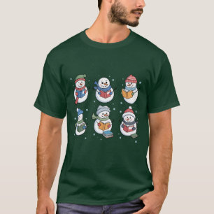 T-shirt Bonhomme de neige amateur de livres cadeau de lect