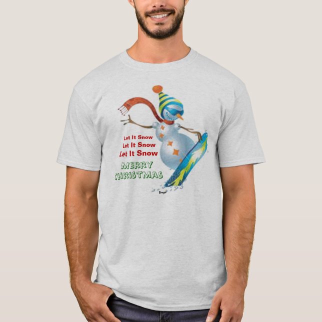 T-shirt - bonhomme de neige de Noël de (Devant)