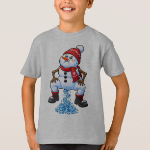 T-shirt Bonhomme de neige drôle qui fait caca cubes de gla