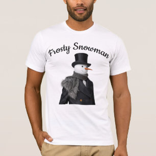 T-shirt Bonhomme de neige Frosty Simple Élégant Bonhomme d