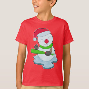 T-shirt Bonhomme de neige Noël Baseball