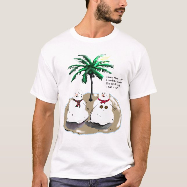 T-shirt Bonhommes de neige des vacances (Devant)