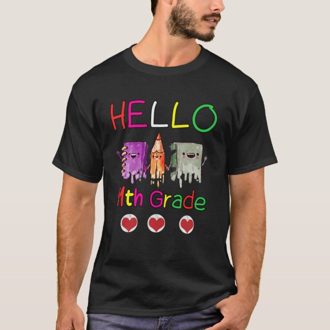 T-shirt Bonjour 11e année filles garçons enseignant 11e an (Devant)
