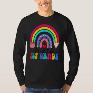 T-shirt Bonjour 1ère année Rainbow Pencil Étudiant 1er