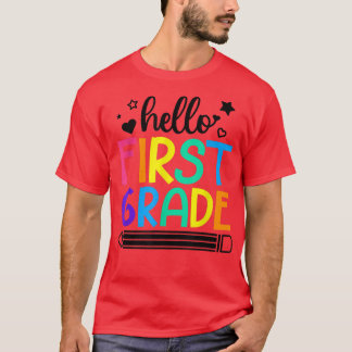 T-shirt Bonjour 1ère année Retour à l'école tenues pour fi