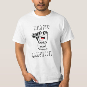 T-shirt Bonjour 2022 Goodbye 2021 papier toilette