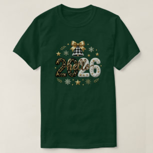T-shirt Bonjour 2026 Nouvel An avec Latch Hook Yarn Croche
