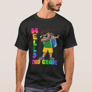 T-shirt Bonjour 2E Année De Retour À L'École Dabbing Ame A