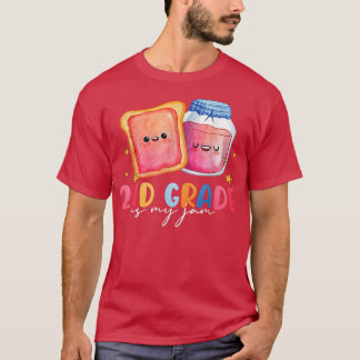 T-shirt Bonjour 2E Année Est Ma Jam Retour À L'École Ensei