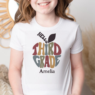 T-Shirt Bonjour 3e année de retour à l'école mignon tendan