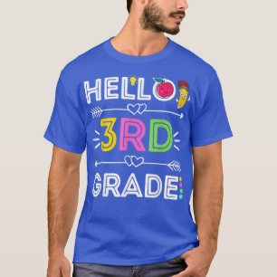 T-shirt Bonjour 3e année Enfants Troisième enseignant Étud