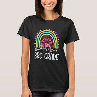 T-shirt Bonjour 3e année Enseignants Arc-en-ciel Enfants R
