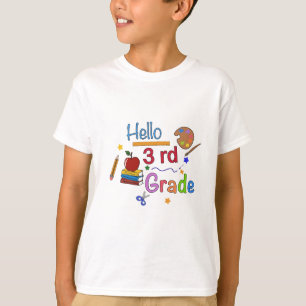 T-shirt Bonjour 3e année - Joli retour à l'école design po