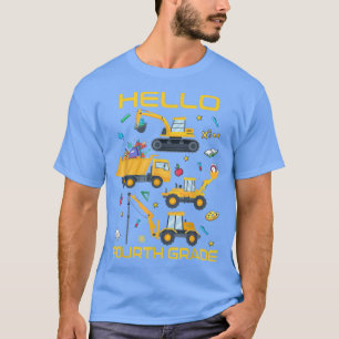 T-shirt Bonjour 4e année Camion de construction Retour à