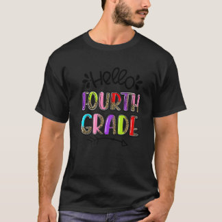 T-shirt Bonjour 4e année Retour à l'école 4e année Équipe