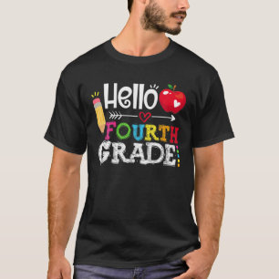 T-shirt Bonjour 4E Enseignant De 4E Année Premier Jour De 