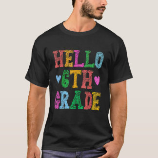T-shirt Bonjour 6e année Leopard Squad Retour à l'école En