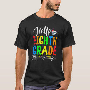 T-shirt Bonjour 8E Année Retour À L'École Premier Jour Enf