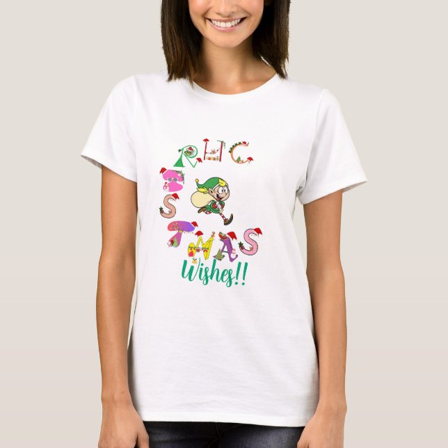 T-shirt Bonjour à Noël et aux elfes ! (Devant)