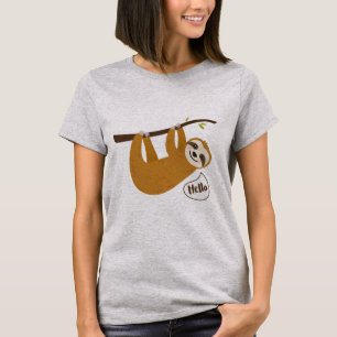 T-shirt Bonjour accrochant autour de la paresse