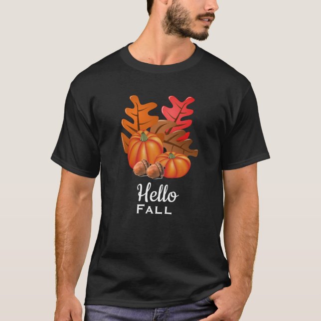 T-shirt Bonjour Automne Feuilles (Devant)