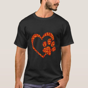 T-shirt Bonjour Automne Feuilles Chien & Chat Coeur Emprei