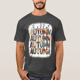 T-shirt Bonjour Automne Leopard Automne Yall Bonjour Autom