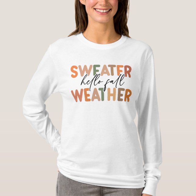 T-shirt Bonjour automne | Météo du sucre (Devant)