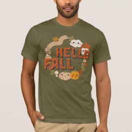 T-shirt Bonjour Automne Mignonne Nature Automne feuilles C