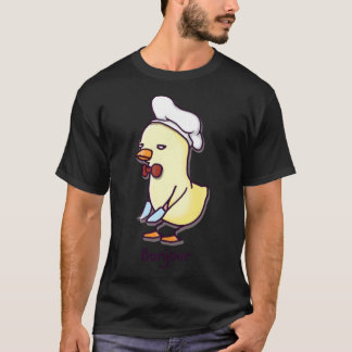 T-shirt Bonjour Chef Goose - Canard de Kawaii avec couteau
